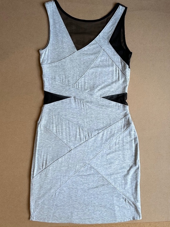 Erik Hart Dresses & Skirts - Factory by Erik Hart Grey Mesh Cutout Bodycon Mini Dress Size S